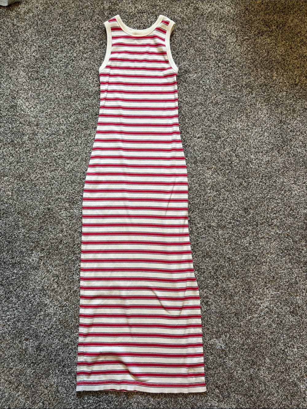 Universal Thread Cream and Red Striped Tank Top Dress